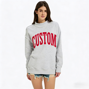 Logo personalizzato da <span class=keywords><strong>donna</strong></span> snuggie Sherpa <span class=keywords><strong>in</strong></span> <span class=keywords><strong>pile</strong></span> di cotone Unisex Mockneck oversize Sherpa felpa maglione con collo finto per le donne - Product Image 2
