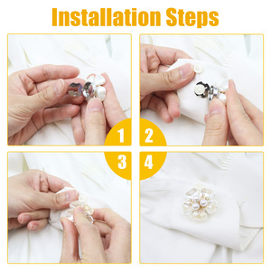 Boutons de manchette personnalisés en émail crème avec strass papillon, à clipser, ailes complètes et demi-ailes, fabrication OEM - Product Image 5