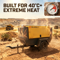Compresor de Aire Portátil de Tornillo Diésel de Alto Rendimiento con Motor Cummins de 112KW, 400 CFM y 13 bar, Refrigerado por Aire