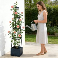 Jardinera con Sistema de Riego Automático y Soporte para Tomates, Contenedor Vertical para Cultivo de Vegetales, Maceta para Jardín, Venta al por Mayor
