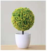 Plante Artificielle en Pot, Boule d'Herbe, Petit Arbre Bonsaï Miniature, Décoration de Maison, Ornements Floraux Verts Similés