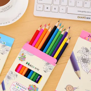 Toptan karikatür çocuk öğrenciler el boyama boyama kalem renk 12 24 36 renkli kurşun kalem