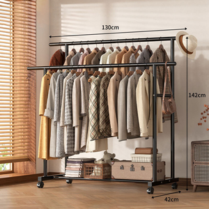 Metal Clothes Hanger Clothes Storage <b>Rack</b> Rust Proof Sturdy Hanging Set - Product Image 3