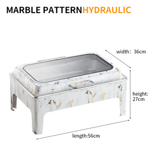Scaldavivande Rettangolare in Acciaio Inox da 9L per Buffet, Set Chafing Dish Commerciale per <span class=keywords><strong>Catering</strong></span> - Product Image 2