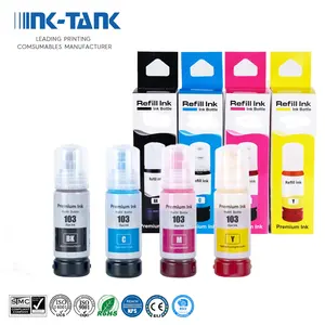 INK-TANK 103 Premium uyumlu renkli toplu su bazlı şişe dolum mürekkep Epson EcoTank L3150 L1110 L5190 L3100 l3252 yazıcı