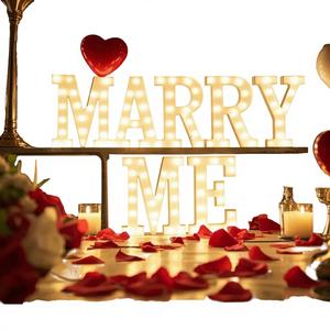 Décoration de mariage : Lettres lumineuses LED 3D « Marry Me » et « Love » de 4 pieds, conformes CE RoHS, alimentées par transformateur, grand format géant - Product Image 1