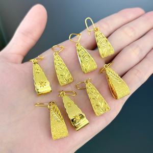 Boucles d'oreilles pendantes géométriques plaquées or 24 carats JXX Fashion, vente en gros personnalisée, laiton de haute qualité, charme vintage classique, unisexe - Product Image 2