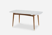 Mobilier de salle à manger moderne et luxueux pour maison Base en bois de chêne massif Table à manger en marbre Ensemble de 6 chaises