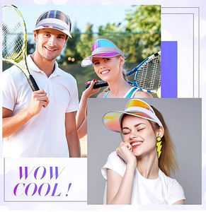 AI-MICH Cappello Estivo Promozionale <span class=keywords><strong>in</strong></span> PVC per Adulti con Logo Personalizzato, Visiera Trasparente <span class=keywords><strong>in</strong></span> Plastica per Pubblicità e Sport - Product Image 2