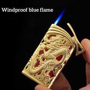 นูนบรรเทาทองมังกรเจ็ทเปลวไฟไฟแช็ก, สร้างสรรค์ไฟแช็กWindproof, Cool Jet Flameไฟฉายไฟแช็ก - Product Image 2