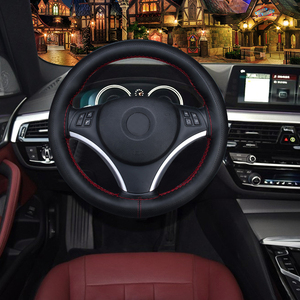 Accessoires automobiles, housse <span class=keywords><strong>de</strong></span> volant cousue à la main, couleur noire, <span class=keywords><strong>anti</strong></span>-<span class=keywords><strong>poussière</strong></span>, housse <span class=keywords><strong>de</strong></span> volant <span class=keywords><strong>de</strong></span> véhicule - Product Image 3