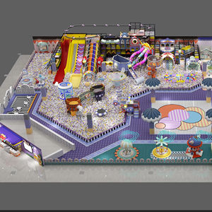 מותאם אישית לילדים גן משחקים מסחרי פארק טרמפולינה חיצונית רכה עם מגלשות ובריכות כדור - Product Image 1