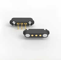 Connecteur magnétique coudé 3P 2.54PH Pogo Pin, ensemble mâle et femelle, noir, protection environnementale