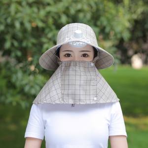 Gran oferta sombrero para el sol utilizado para el trabajo señorial sombrero <span class=keywords><strong>de</strong></span> pescador al aire libre protección UV jardín huerto sombrero para el sol para mujer gorra <span class=keywords><strong>de</strong></span> verano con ventilador - Product Image 5