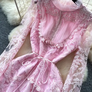 Robe de bureau de qualité supérieure, design coréen, solide, respirante, maxi, manches longues, coupe ajustée, taille haute, mélange polyester et élasthanne - Product Image 6