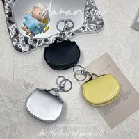 Porte-monnaie mini mignon avec porte-clés perle, petite boîte à écouteurs, pochette portefeuille portable en cuir PU à accrocher au poignet