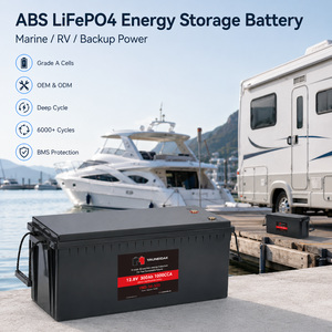 Deep Cycle 12.8V <b>24V</b> 100Ah 200Ah 300Ah Lithium Ion <b>Battery</b> Pack with BMS for Solar Energy Storage & Marine Boat - Product Image 1