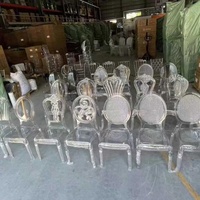 Chaise Princesse Empilable en Acrylique Transparent Moderne, Nouveau Design pour Mariage, Événement, Banquet, Extérieur, Hôtel, Meubles Emballés