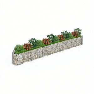 Jardinière surélevée en gabion 185x19.7x19.7 pouces en fer galvanisé pour légumes - Product Image 1