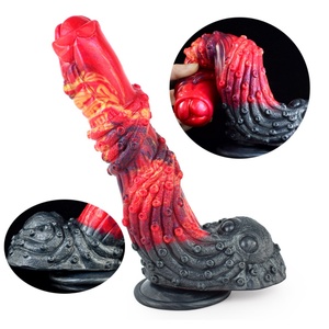 Huge Animal <b>Dildo</b> Color Silicone Penis with Suction Cup Fantasy <b>Dildo</b> Masturbation Anal Knot Toy - Product Image 1