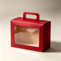 Boîte cadeau de Noël personnalisée pour fruits, rouge bordeaux avec poignée, robuste et durable, avec fenêtre de présentation des fruits – Meilleures ventes