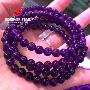 High Quality Silver Amethyst Crystal Bead Charm Bracelet GIA Certified Classic Religious <b>Star</b> Number Pattern Wedding Party Gift - Product Image 4