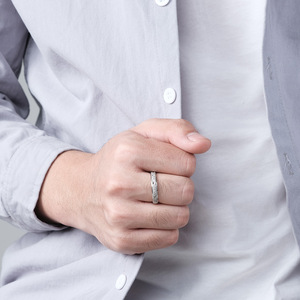 Frosted Engraved Star Titanium Steel <b>Ring</b> Unisex Jewelry Gift - Product Image 4