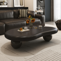 Table basse en bois écologique, style nordique minimaliste, luxueuse, mini, unique, élégante, couleur crème, pour salon.