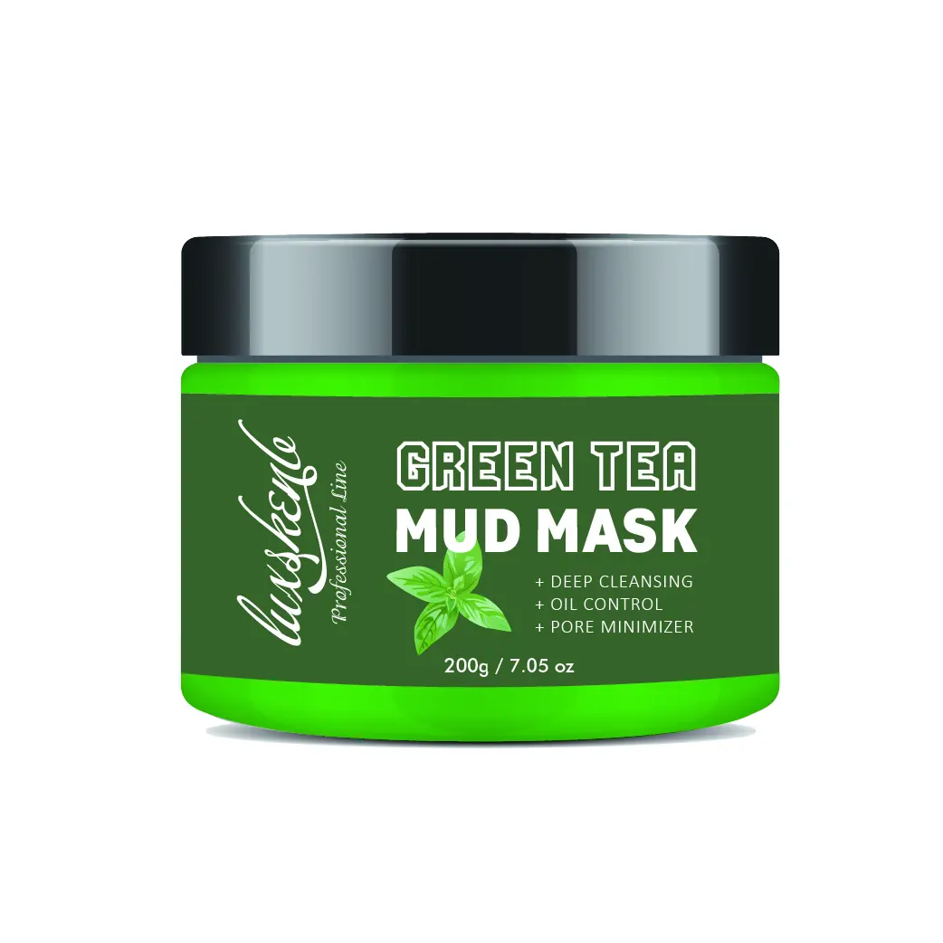 Nouveau masque à l'argile et à la boue matcha au thé vert naturel formule française personnalisée