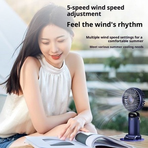 3 Days Handheld Small USB <b>Foldable</b> Fan Brushless Motor 5-Speed Quiet Operation for Household Outdoor Use GZ RTS Bulk Mixed Order - Product Image 3