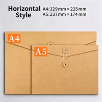 Enveloppe de classement en papier kraft paysage, A4 et A5, vierge, épaisse, pour documents, appels d'offres et contrats, en stock