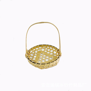 Handmade bamboo woven <b>basket</b>, creative home <b>storage</b>, fruit <b>basket</b>, small round <b>basket</b>, various sizes of vegetable and fruit - Product Image 5