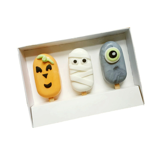 ZL Custom Eco Friendly Cakesicle Cheese Chocolate Bar Dessert Bakery Packaging Paper Gift Box With Clear Lid And White Base