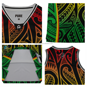 Fq Tùy Chỉnh Maori Rasta Bóng Rổ Jersey Thăng Hoa Polynesian <span class=keywords><strong>New</strong></span> Zealand Bóng Rổ Singlet Người Đàn Ông Đào Tạo Đồng Phục Bóng Rổ - Product Image 6