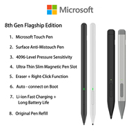 Pour Microsoft Surface Pen Stylus Pro 5 6 7 9 11 Go 2 3 Attachement magnétique 4096 Sensibilité à la pression Capacitif Stylo numérique