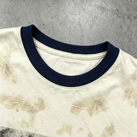 T-shirt en coton vieilli style vintage OUNA YOUTH CLUB pour homme, streetwear, avec logo personnalisé, vente en gros