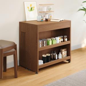 Mesa de Comedor Extensible de Madera Maciza, Rectangular, Plegable, Multiusos, para Comedor - Product Image 4