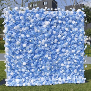Wholesale Baby Blue <b>Artificial</b> <b>Flower</b> Background Decorative <b>Wall</b> Wedding Baby Shower Wedding Party Fake <b>Flower</b> Decorative <b>Wall</b> - Product Image 1