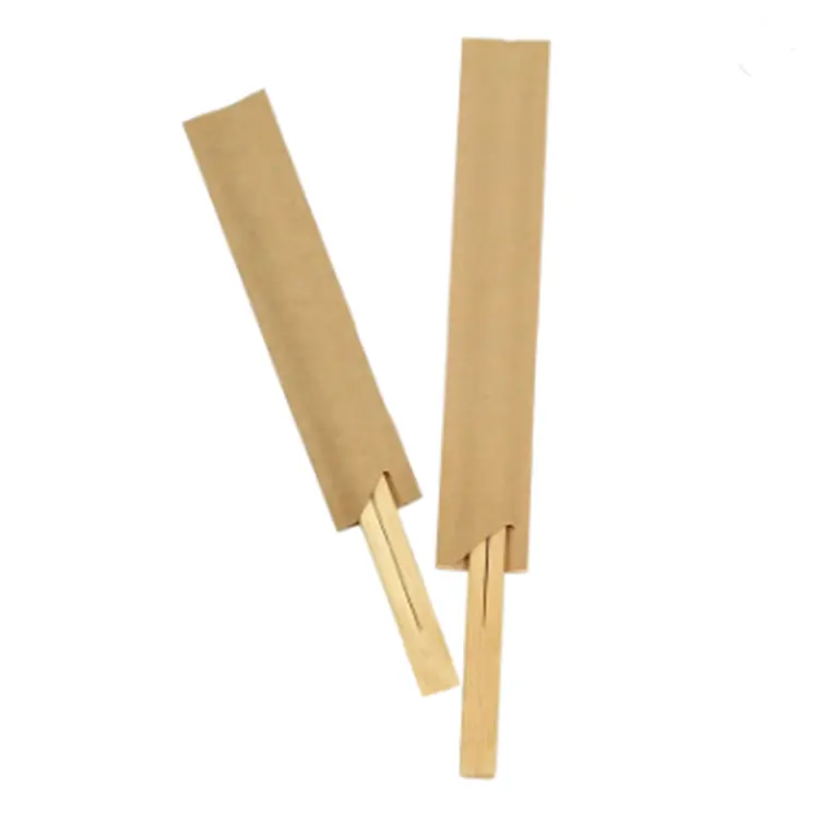Palillos de bambú desechables con logotipo personalizado, Media manga de papel para restaurante japonés, de alta calidad
