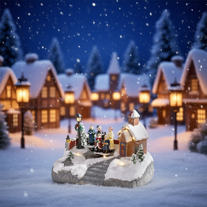 Décorations de Noël en forme de maison, décorations festives traditionnelles en plastique pour la maison, pour une ambiance de fête - Product Image 2