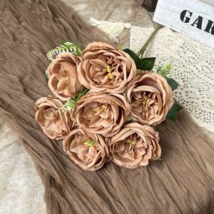 Ramos <span class=keywords><strong>de</strong></span> Flores Artificiales Color Café <span class=keywords><strong>para</strong></span> Decoración <span class=keywords><strong>de</strong></span> Ceremonias y Pasillos <span class=keywords><strong>de</strong></span> Boda - Product Image 1