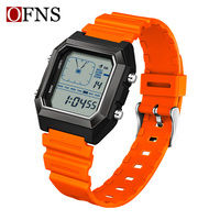 SANDA jam tangan elektronik Digital untuk pria, jam tangan olahraga anti air 5ATM, jam tangan Digital dengan fitur tanggal, Alarm, jam tangan bercahaya, Led, jam tangan elektronik untuk pria, 6307