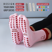 Chaussettes de Pilates antidérapantes avec grip, chaussettes de yoga à volants pour barre, chaussettes antidérapantes personnalisées pour femmes