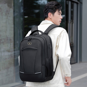 Landeston Men's <b>Backpack</b> 16-Inch <b>Laptop</b> Anti-Theft Business Travel Casual School Bag Solid Color Polyester - Product Image 1