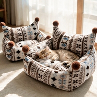 Weiches Plüsch-PP-Baumwoll-Dreiecks-Katzen- und Hundebett - Herbst-Sofa-Stil Komfortables Niedliches Haustier-Schlafbett