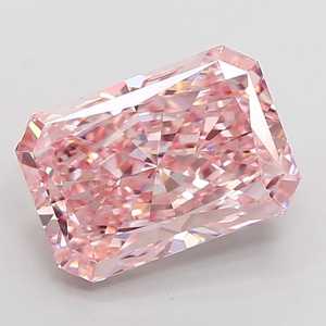 1CT <b>Pink</b> Radiant Cut Lab Grown Diamond IGI Certified VVS2 Clarity Loose for Engagement Rings Pendants and Fine Jewelry - Product Image 1