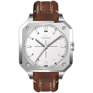 Reloj de Cuarzo Cuadrado Simple de Acero Inoxidable de Moda Casual para Hombre OEM - Product Image 1