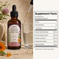 Gouttes de soutien lymphatique avec capsules d'échinacée et de cleavers, complément alimentaire à base de plantes pour la santé lymphatique et le soutien immunitaire des adultes, 60 ml