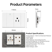 Nouveaux produits pour la maison KSQ, interrupteurs muraux électriques standard américains 118, panneau PC, interrupteur et prise électriques fins pour la maison