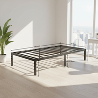 Lit d'hôtel pliable noir en acier, design moderne et classique, simple, pour chambre à coucher – Commandes en gros bienvenues